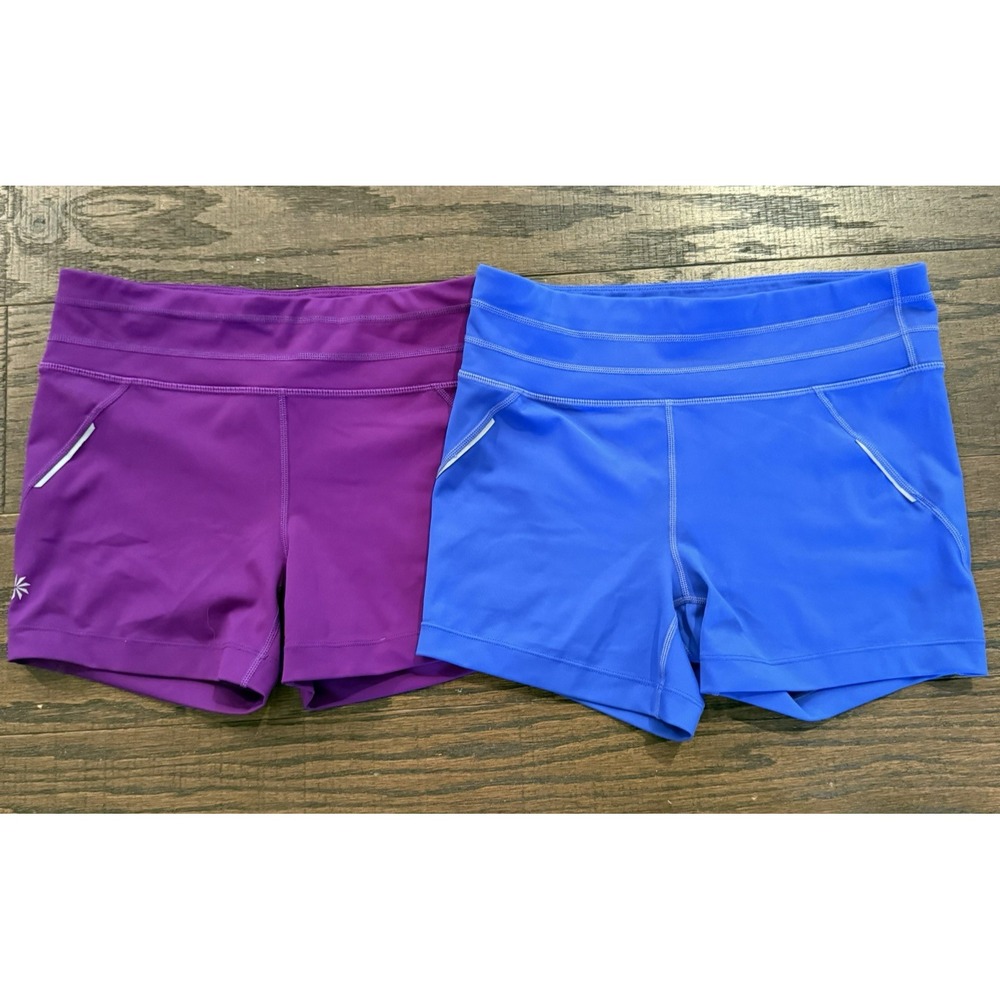 Athleta Cross It Sport Sporty‎ Shorts Momentum Stretch Womens Medium Pair